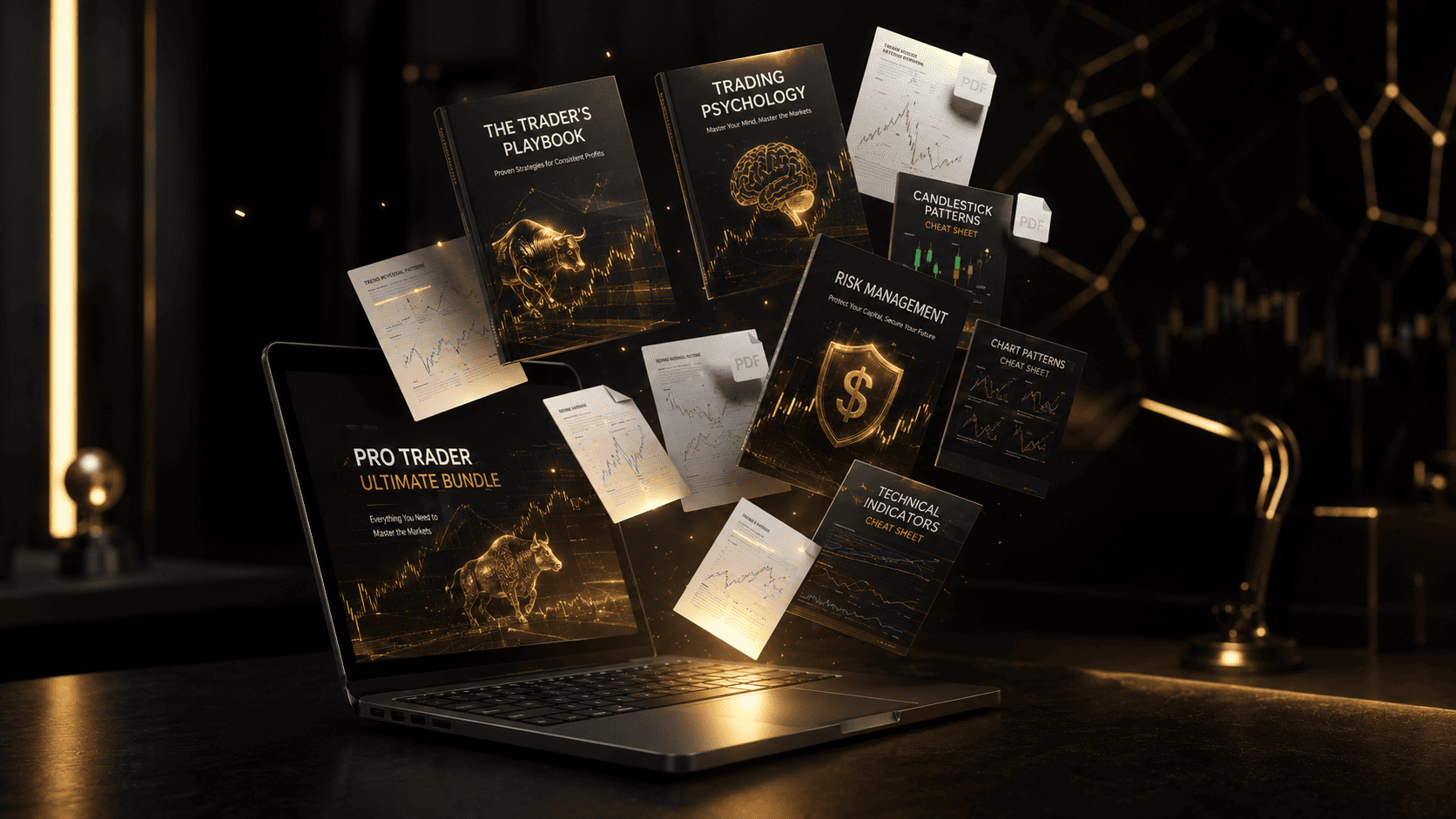 Trading E-Books Spread Mockup